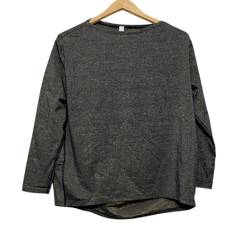 Lululemon Back In Action Long Sleeve Shirt Black / Gold Metallic Women's 4